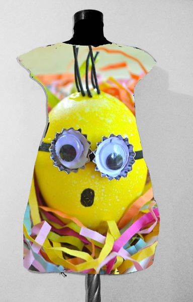 Dress with Print Yellow Egg